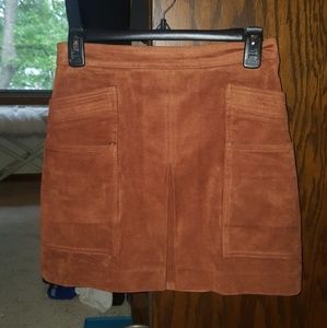 BCBGMaxAzria Faux-Suede Skirt